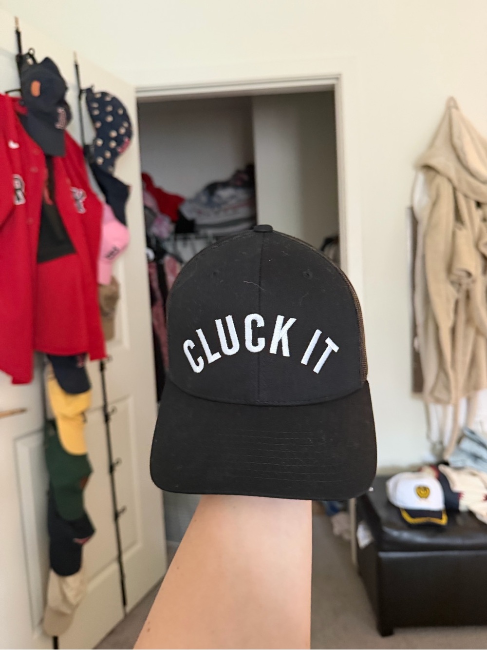 Black 'CLUCK IT' Embroidered Trucker Hat